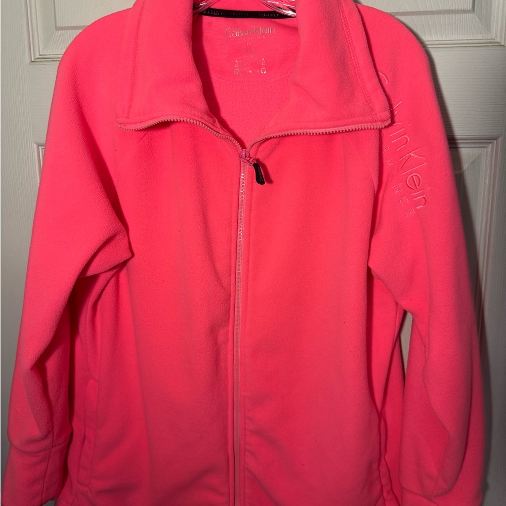 Calvin Klein Women's Vibrant Pink Fleece Ski Jacket SZ 1X
